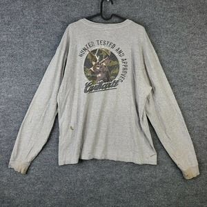 Carhartt Hunter Tested And Approved Long Sleeve T-shirt Mens L Gray Graphic